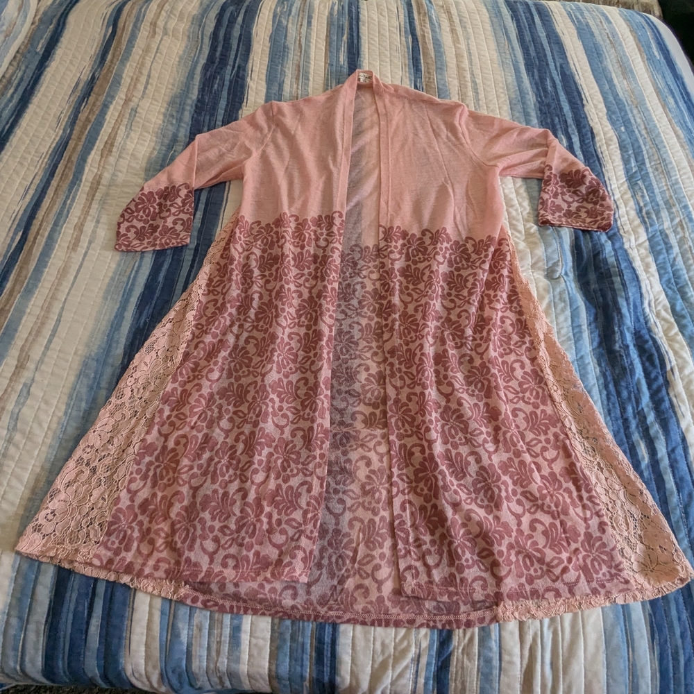 Simply Noelle Blush Knit Kimono/Duster - Picture 4 of 5